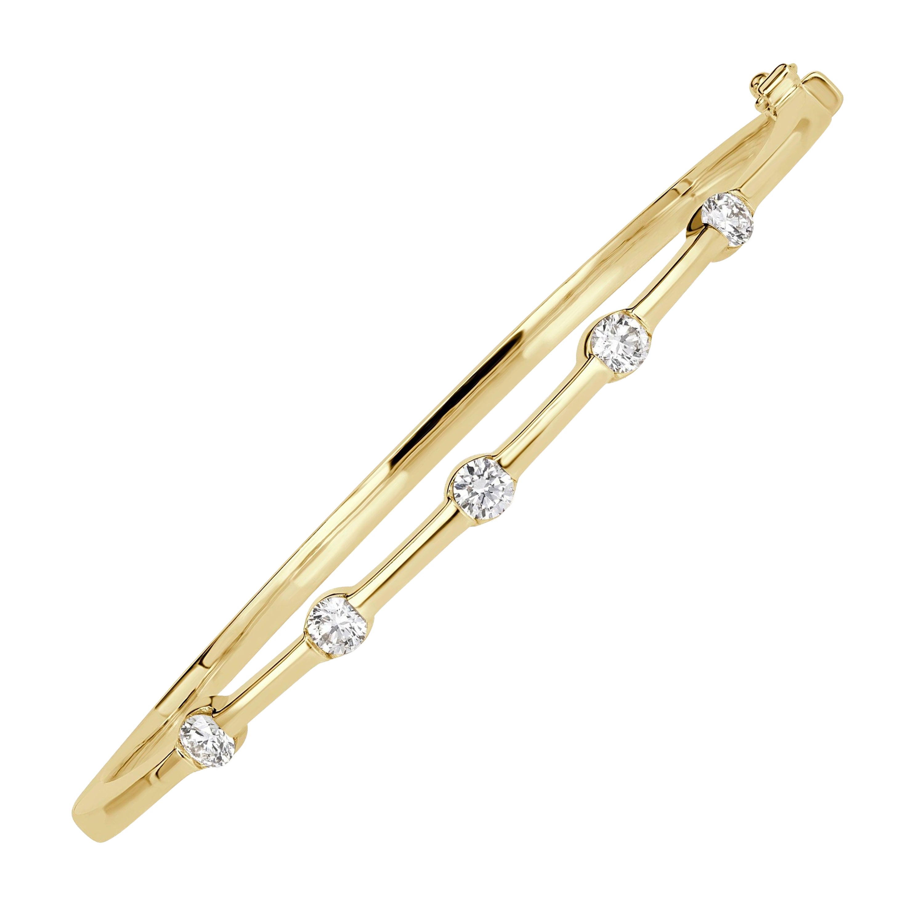 0.68ct Round Brilliant Cut Diamond Bangle Bracelet en venta