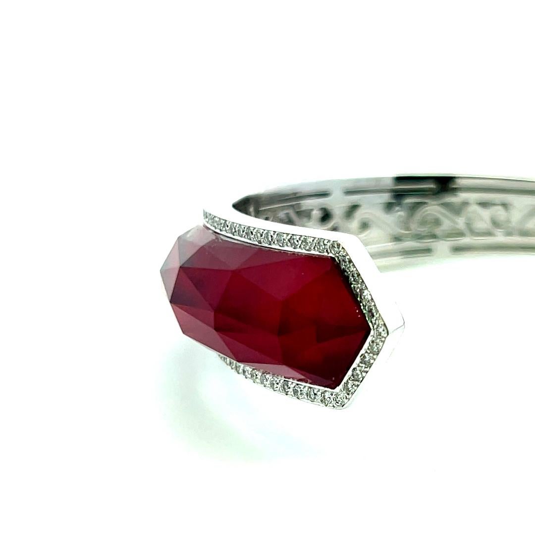 0,68ct Runder Brillantdiamant 18K Weißgold Clip-On Ohrringe & Armreif (H SI) im Angebot 7