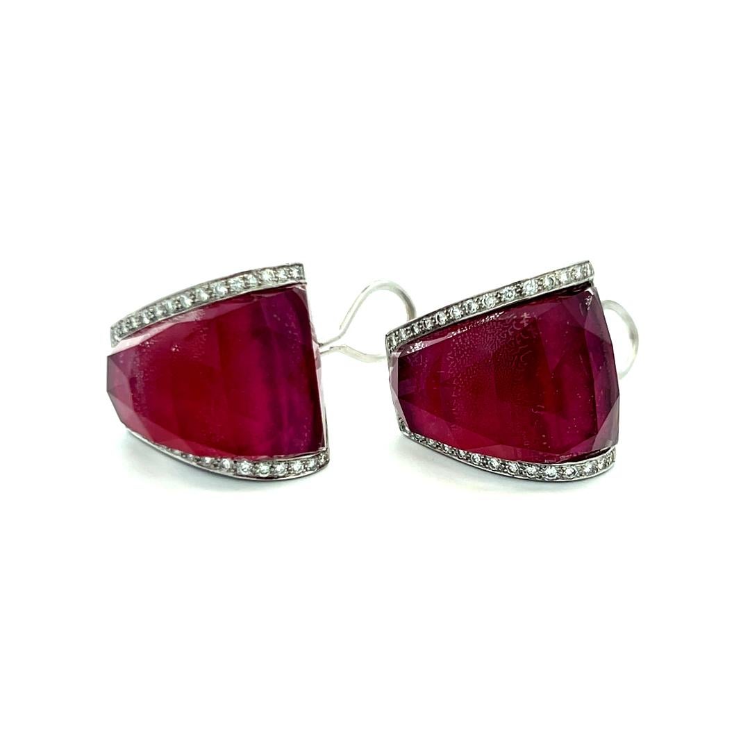 0,68ct Runder Brillantdiamant 18K Weißgold Clip-On Ohrringe & Armreif (H SI) im Angebot 14