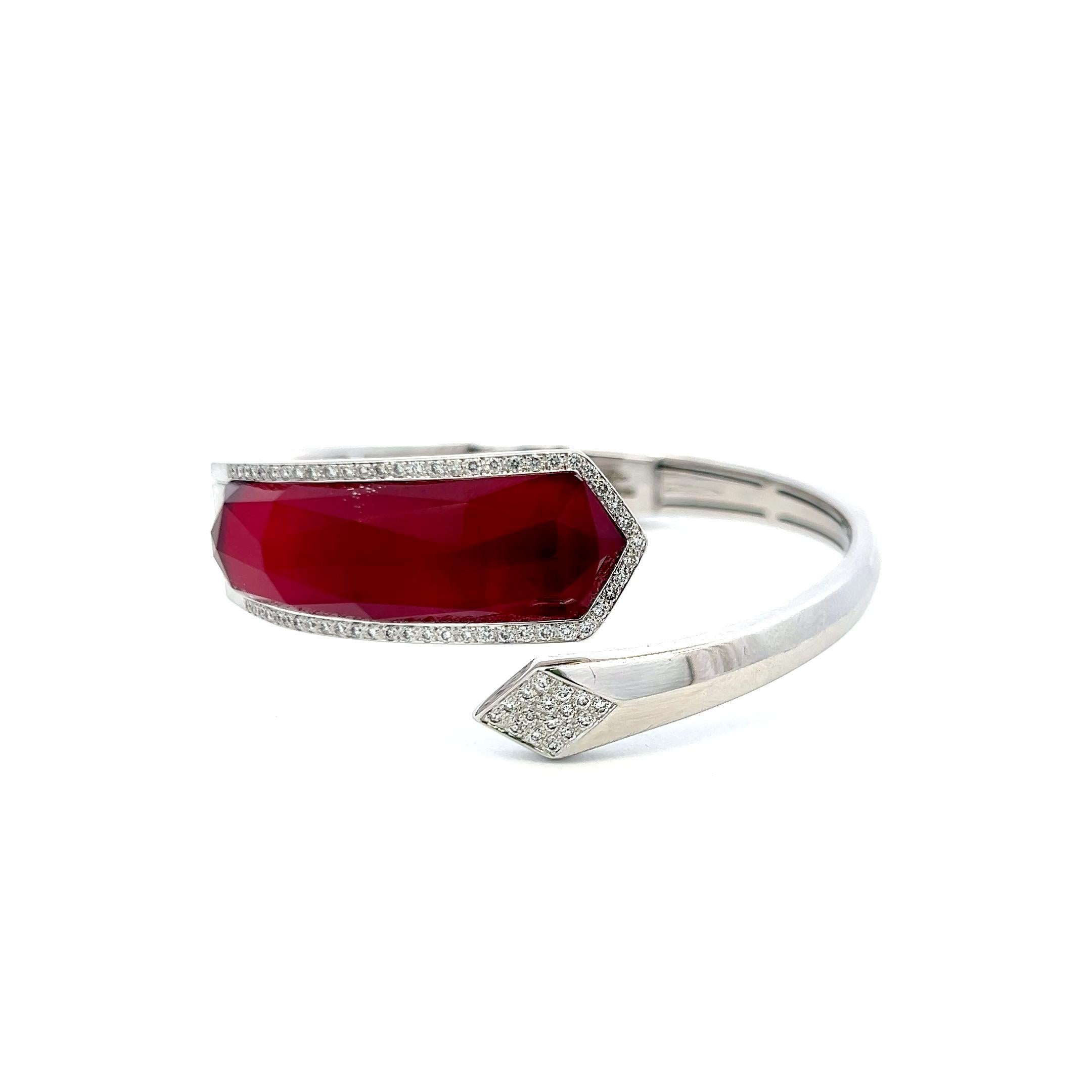 0,68ct Runder Brillantdiamant 18K Weißgold Clip-On Ohrringe & Armreif (H SI) im Angebot 1