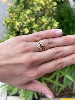 0.68tcw 14K Natural Ruby & Diamond Cocktail Band Ring