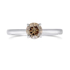 0.69 carat Fancy Brown Diamond Bague en or blanc 18K