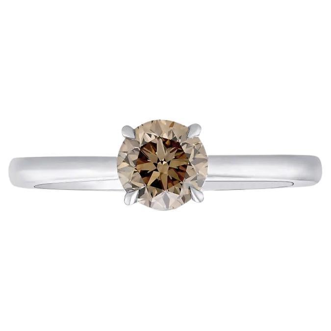 0.69 carat Fancy Brown Diamond White Gold 18K Ring
