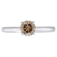 0.69 carat Fancy Brown Diamond White Gold 18K Ring