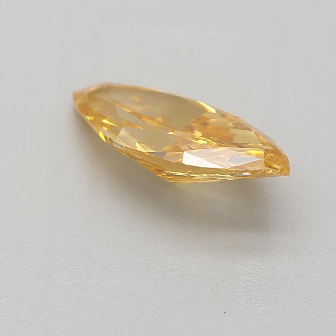 0.69-CARAT, FANCY VIVID ORANGE YELLOW, CUT DIAMOND I1 Clarity GIA Certified In New Condition For Sale In Kowloon, HK