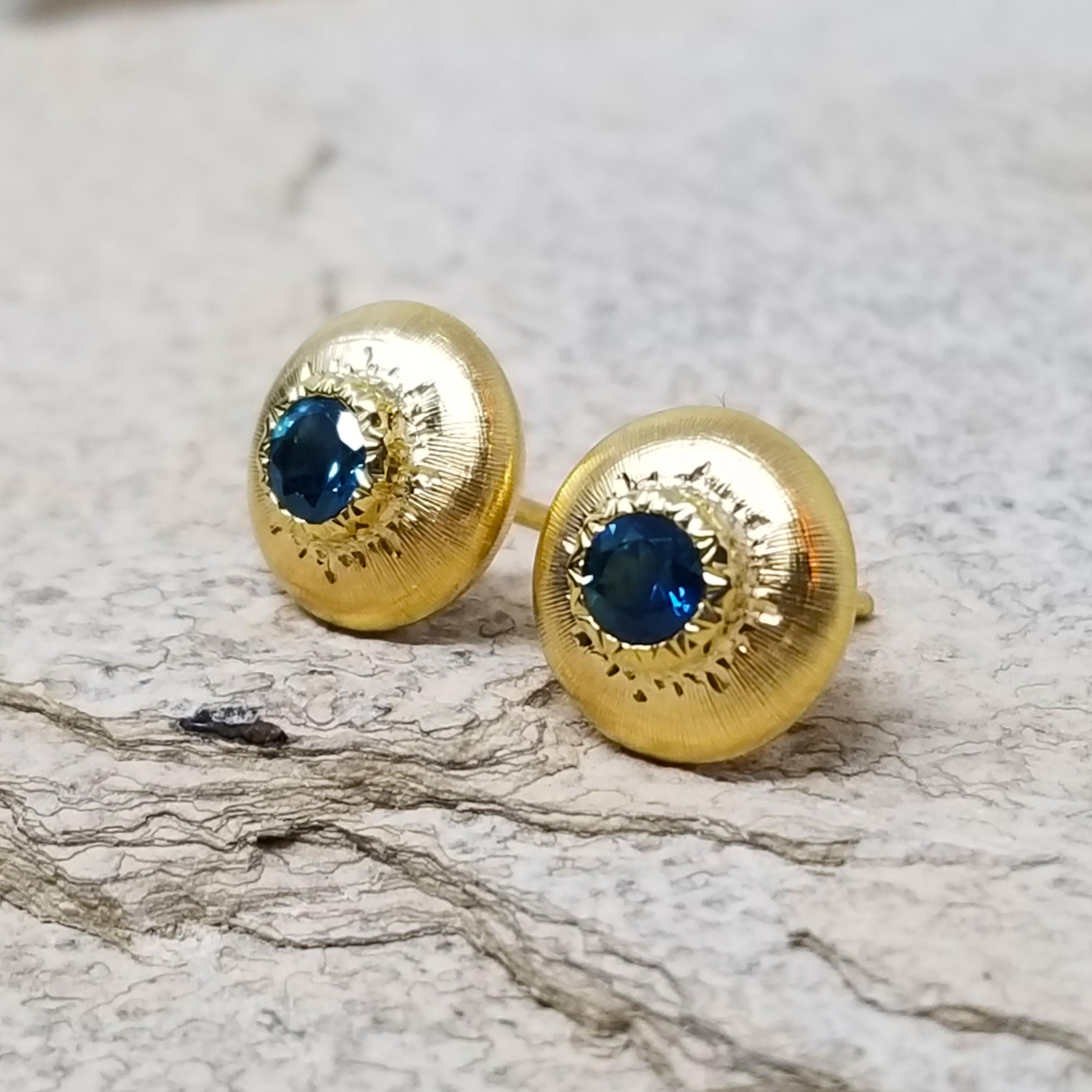 Pendientes Zafiro Montana y 18kt, Made in Italy de Cynthia Scott Jewelry Contemporáneo en venta