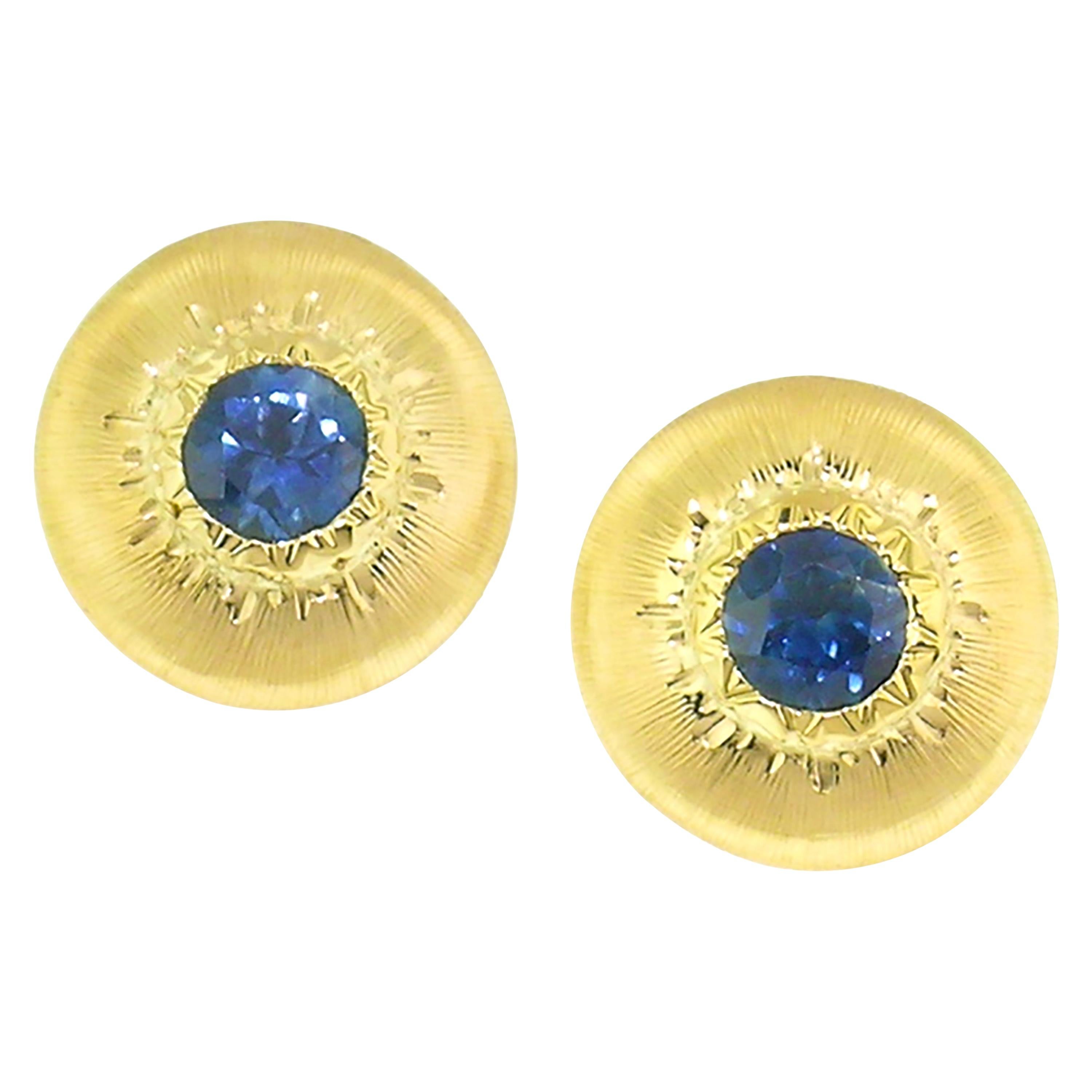 Boucles d'oreilles Montana saphir et 18kt, fabriquées en Italie par Cynthia Scott Jewelry