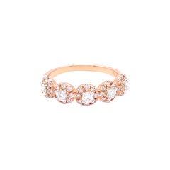 0.69 Carat Pink & White Diamond Band in 14k Two Tone Gold