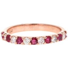 0.69 Carat Ruby Diamond 14 Karat Rose Gold Band