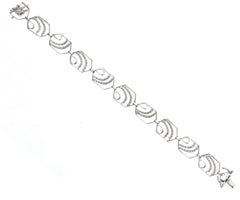 0.69 Carat White Diamond Hexagon Bracelet