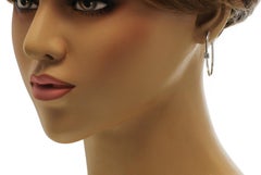 0.69 Ct Diamonds in 18K White Gold Hoop Earrings