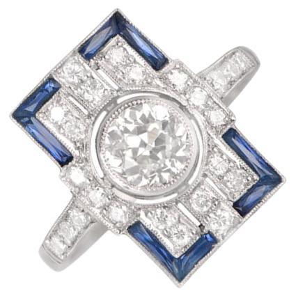 0.69ct Old European Cut Diamond Cocktail Ring, Platinum  For Sale