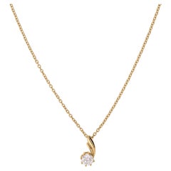 0.6Ct Brilliant Cut SI/H Diamond Yellow Gold Pendant Necklace Fine Jewelry