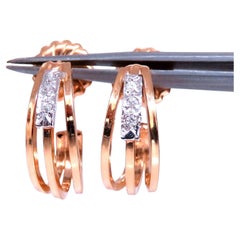.06ct Pendientes de diamantes naturales de oro amarillo de 14 quilates