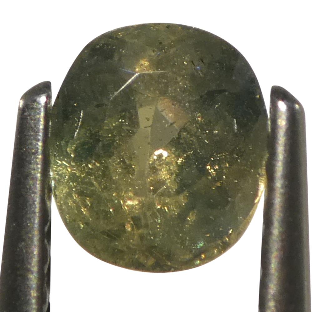 0.6ct Oval Yellowish Green to Greenish Yellow Alexandrite from Sri Lanka For Sale 8