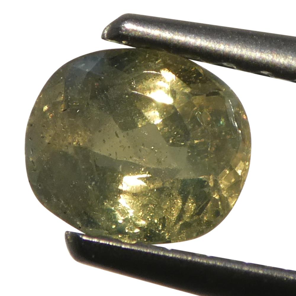 0.6ct Oval Yellowish Green to Greenish Yellow Alexandrite from Sri Lanka For Sale 9