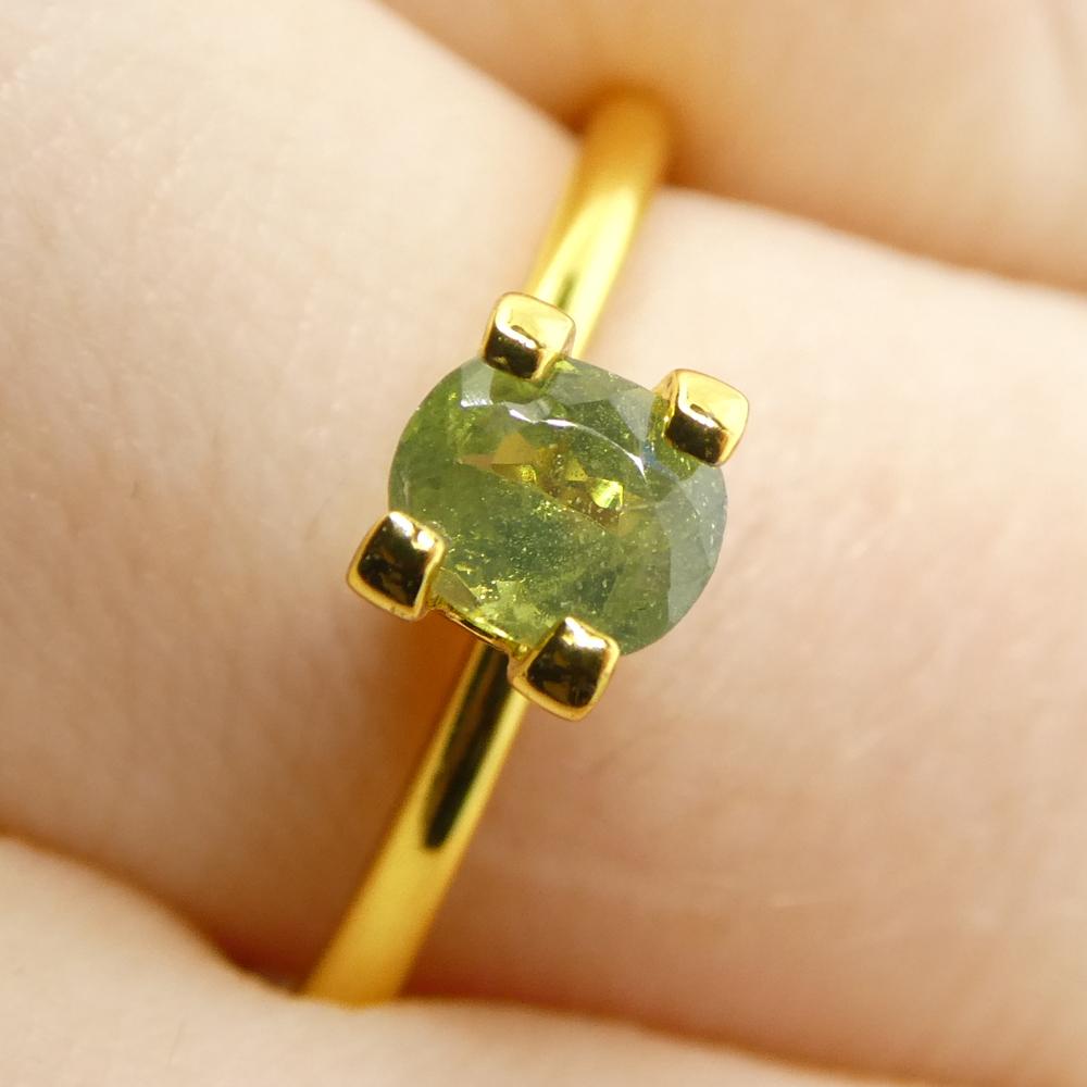 Brilliant Cut 0.6ct Oval Yellowish Green to Greenish Yellow Alexandrite from Sri Lanka For Sale