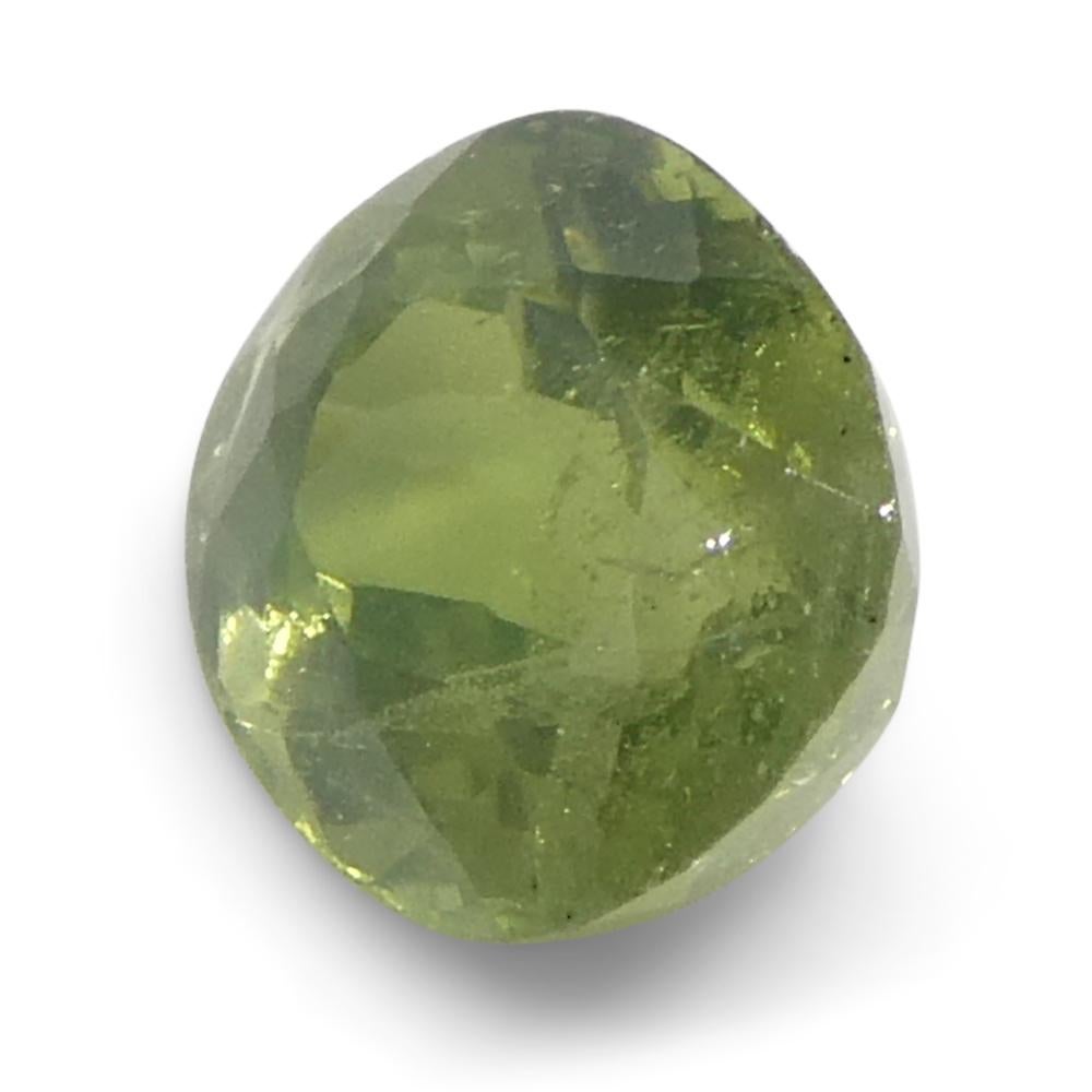 0.6ct Oval Yellowish Green to Greenish Yellow Alexandrite from Sri Lanka For Sale 2
