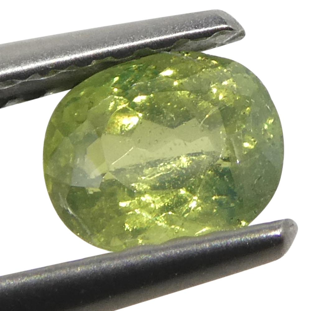 0.6ct Oval Yellowish Green to Greenish Yellow Alexandrite from Sri Lanka For Sale 4