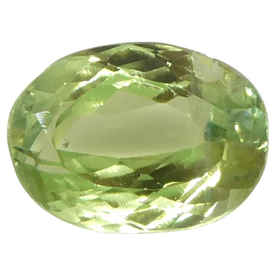 0.6ct Oval Yellowish Green to Greyish Purple Alexandrite from Brazil