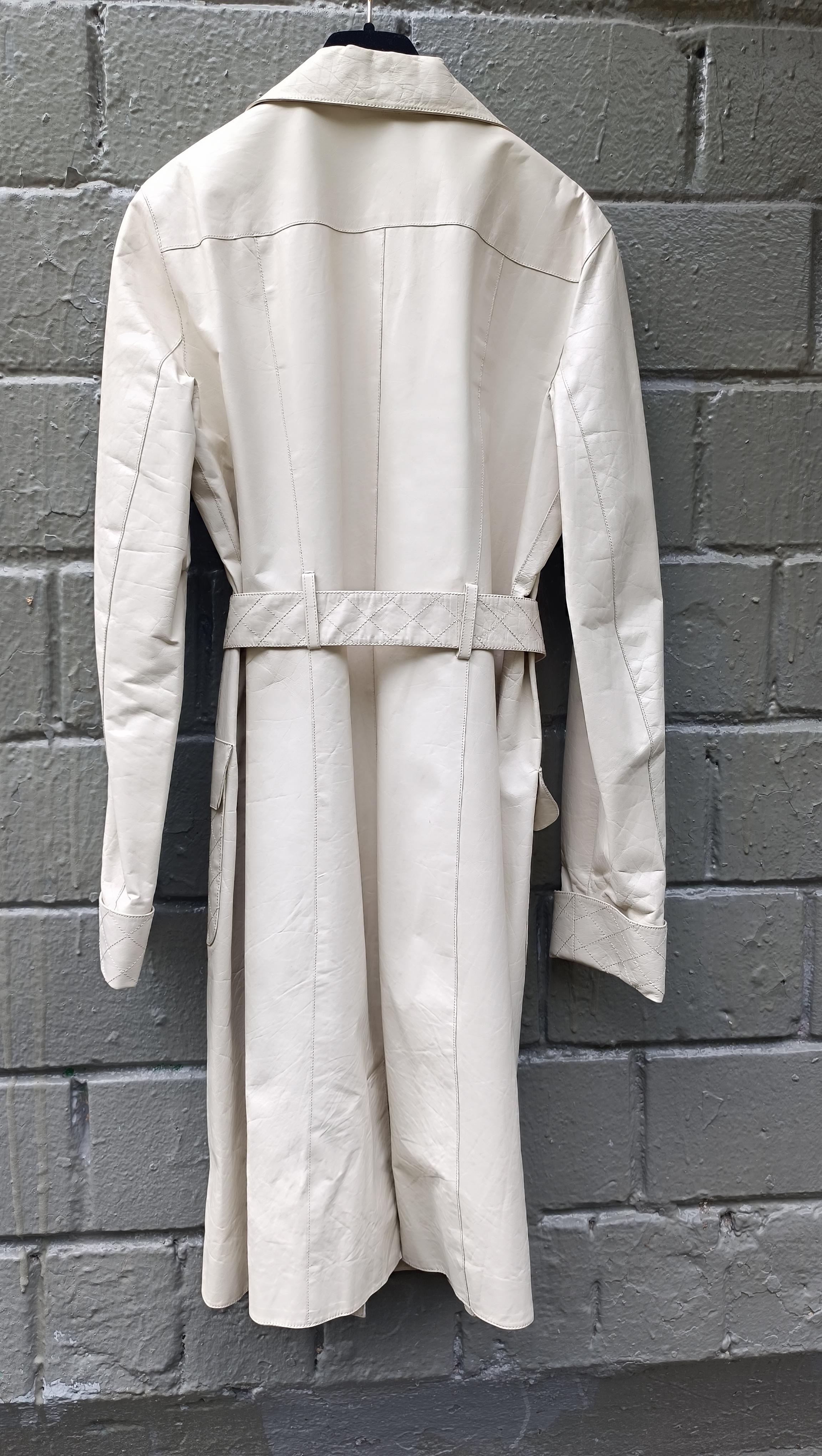 06P 2006 Chanel Long Leather Jacket / Coat / Trench For Sale 10
