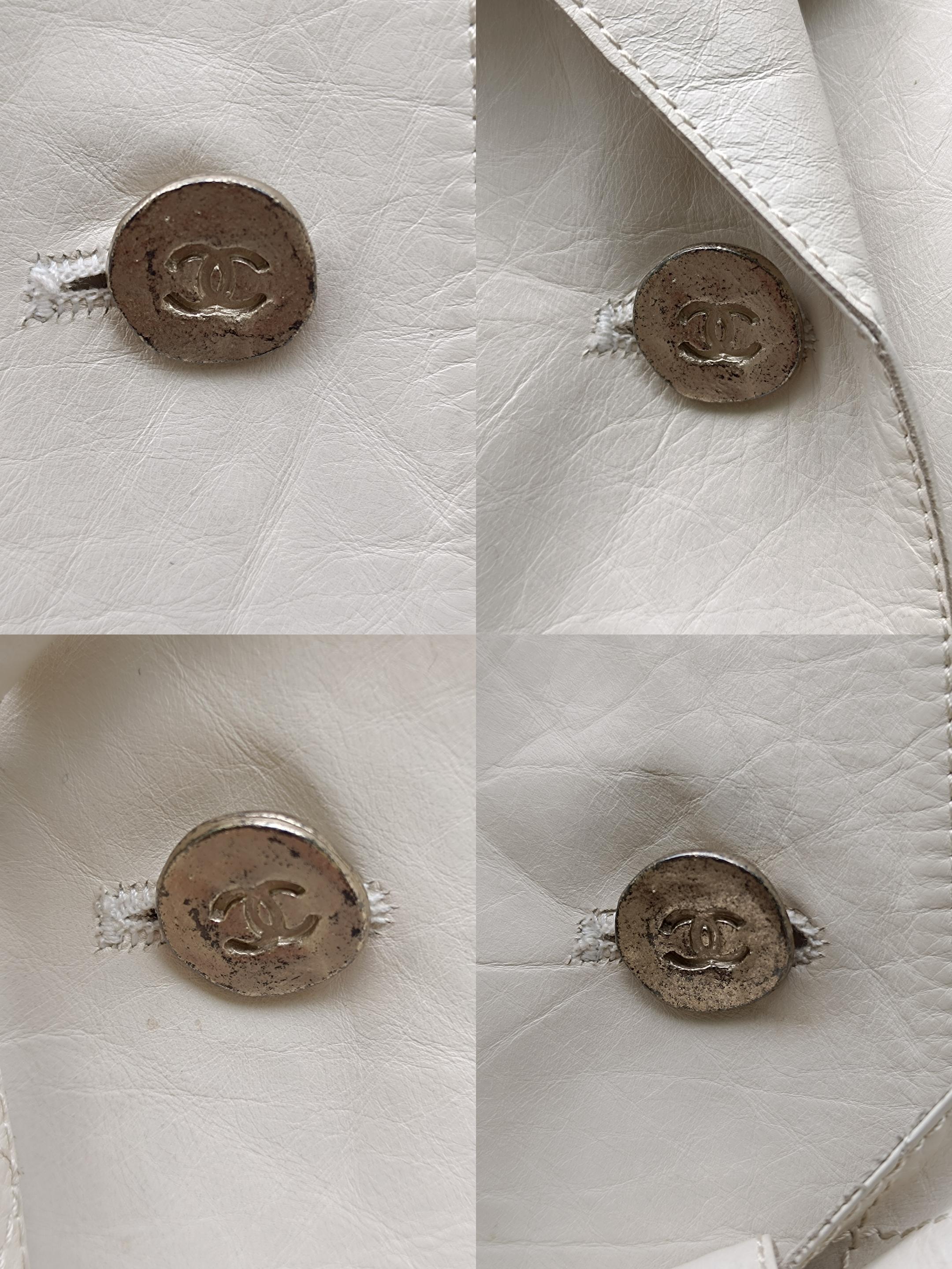 06P 2006 Chanel Long Leather Jacket / Coat / Trench For Sale 13