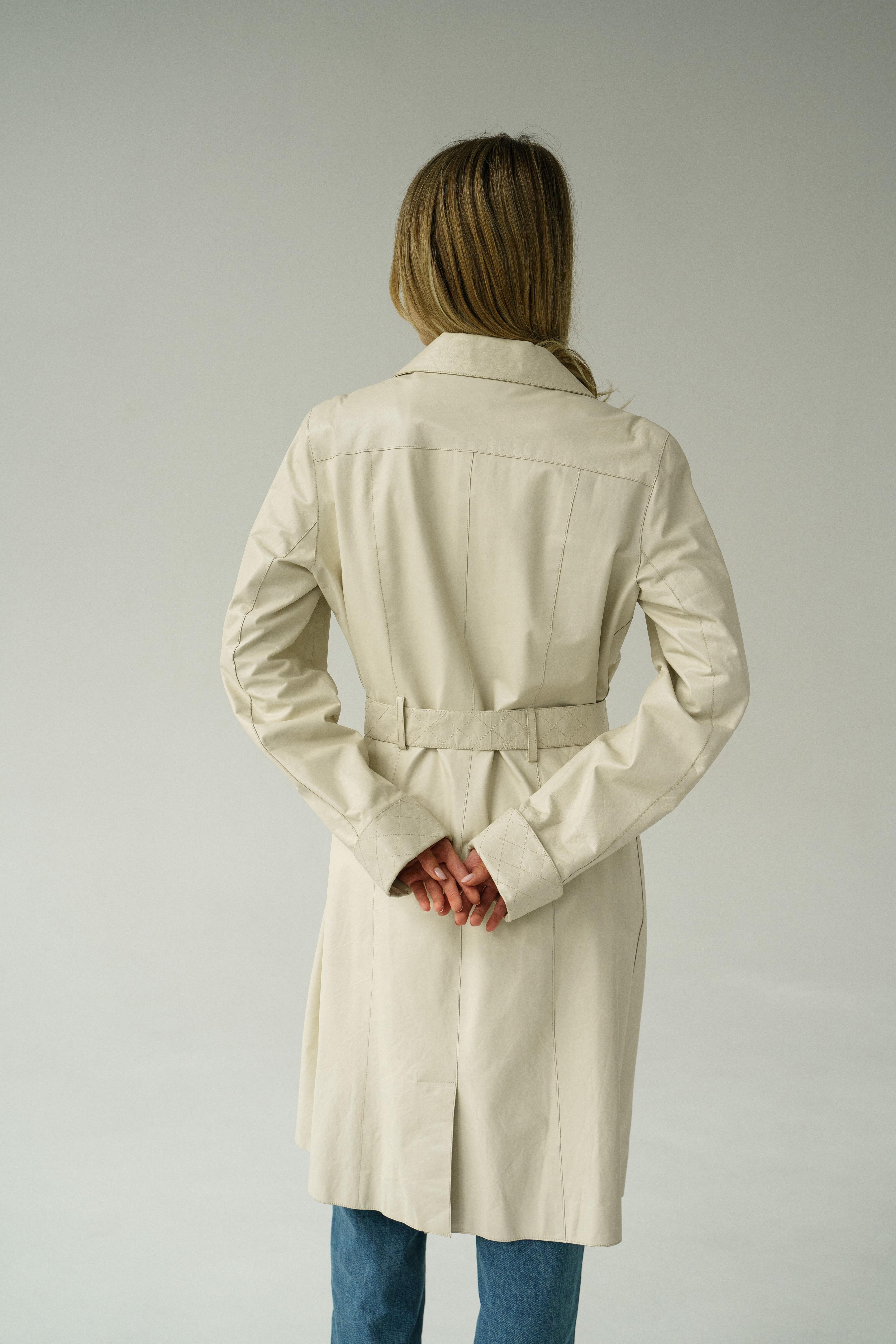06P 2006 Chanel Long Leather Jacket / Coat / Trench For Sale 1