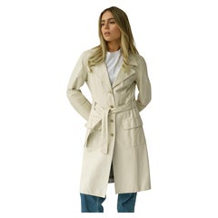 06P 2006 Chanel Long Leather Jacket / Coat / Trench