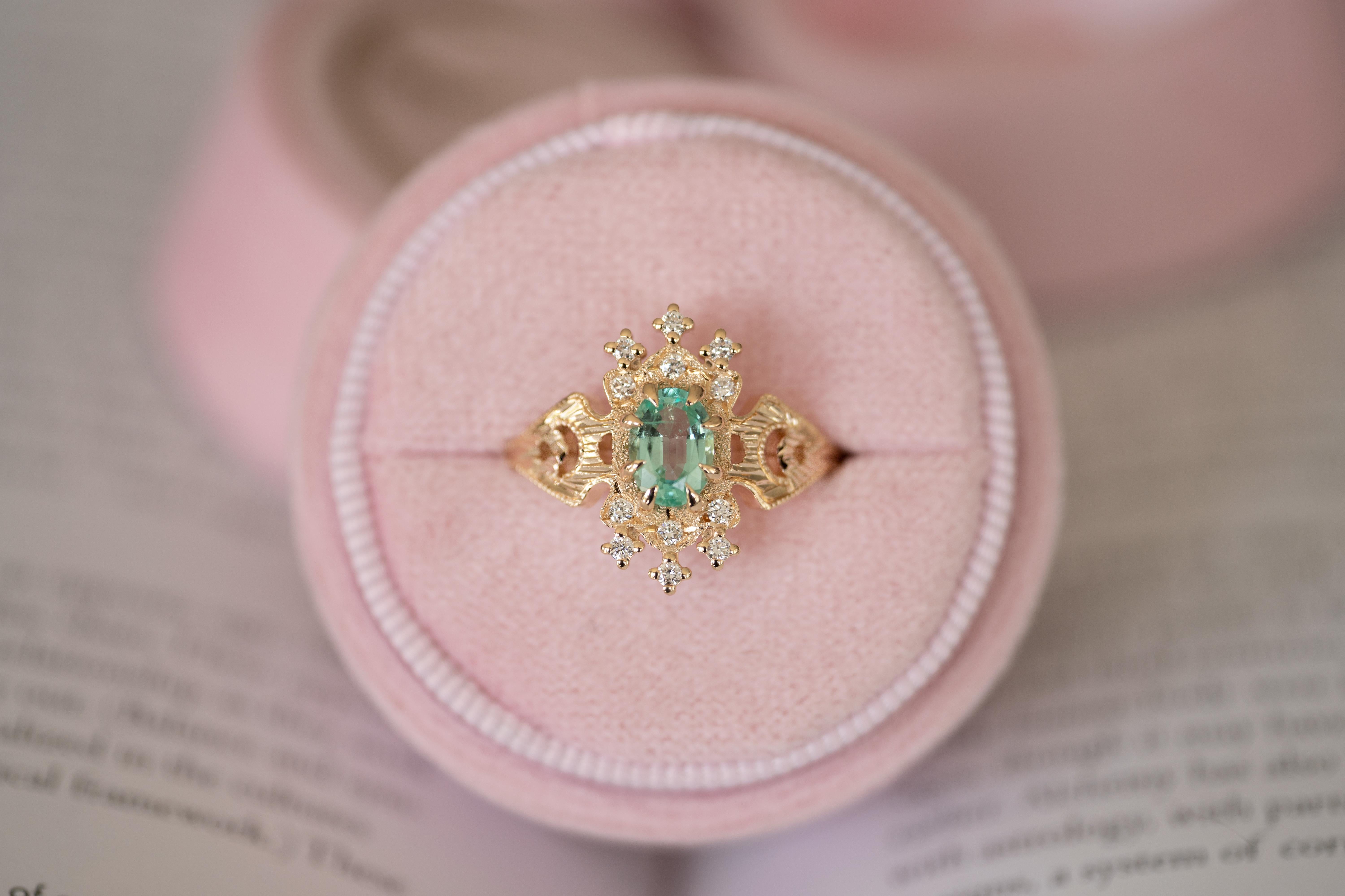 Im Angebot: 0,7 Karat australischer Opal Diamant Ovalschliff Krappen Mond Halbmond Lullaby Ring () 10
