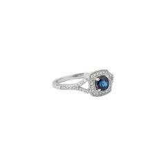 Sunita Nahata Blue Sapphire 0.70ct. Fancy Ring in 18Karat White Gold  Diamond.