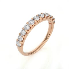 0.7 Carat Diamond Wedding Band 1981 Classic Collection Ring in 14K Rose Gold