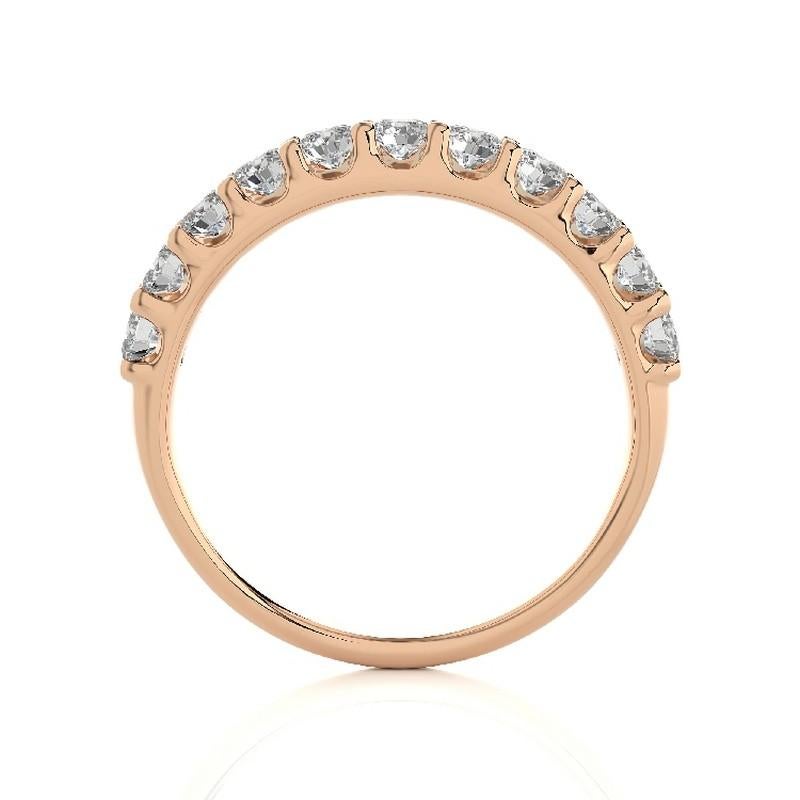 Moderno Fede nuziale con diamante da 0,7 carati 1981 Classic Collection'S in oro rosa 14 carati in vendita