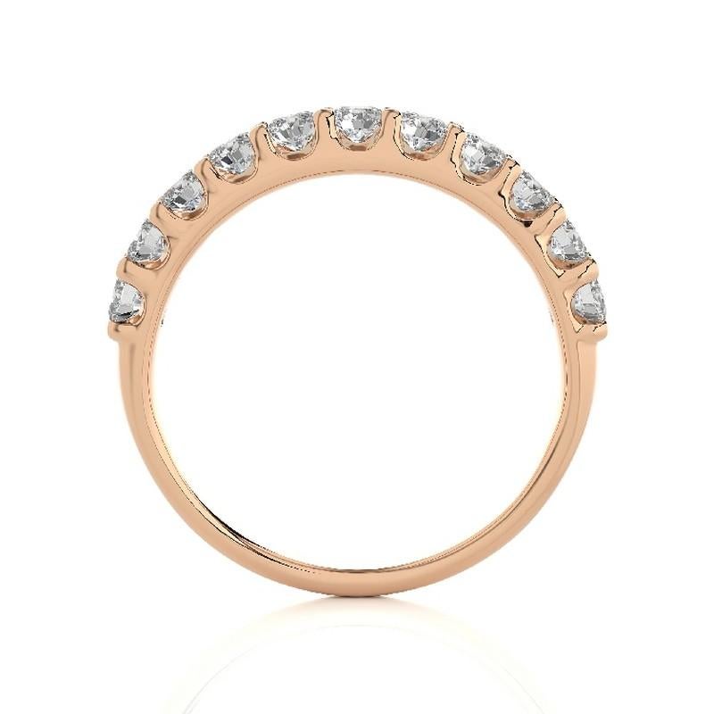 Modern 0.7 Carat Diamond Wedding Band 1981 Classic Collection Ring in 14K Rose Gold For Sale