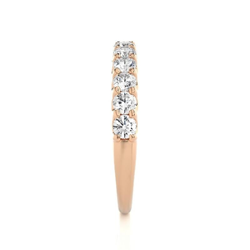Taglio rotondo Fede nuziale con diamante da 0,7 carati 1981 Classic Collection'S in oro rosa 14 carati in vendita