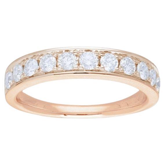 0.7 Carat Diamond Wedding Band 1981 Classic Collection Ring in 14K Rose Gold For Sale