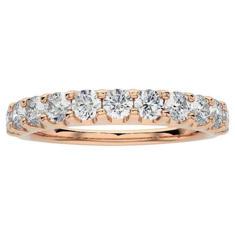 0.7 Carat Diamond Wedding Band 1981 Classic Collection Ring in 14K Rose Gold