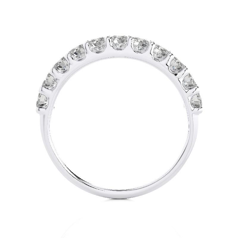 Modern 0.7 Carat Diamond Wedding Band 1981 Classic Collection Ring in 14K White Gold For Sale