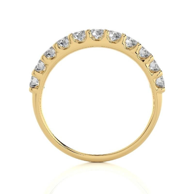 Modern 0.7 Carat Diamond Wedding Band 1981 Classic Collection Ring in 14K Yellow Gold For Sale