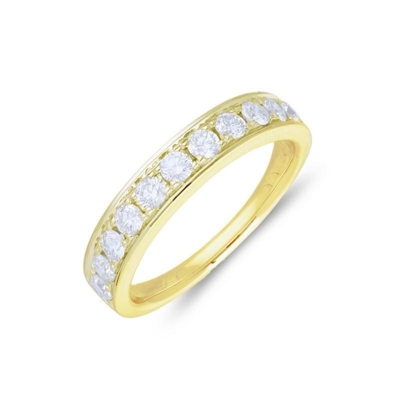 Round Cut 0.7 Carat Diamond Wedding Band 1981 Classic Collection Ring in 14K Yellow Gold For Sale