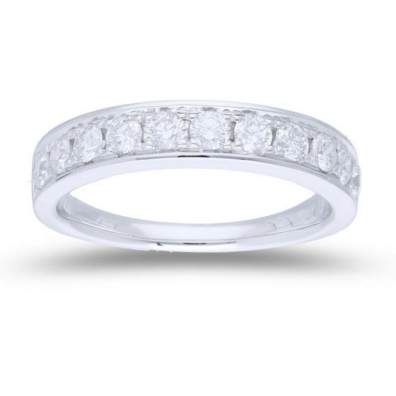Modern 0.7 Carat Diamond Wedding Band 1981 Classic Collection Ring in 18K White Gold For Sale