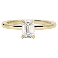 0.7 Carat Emerald-cut Statement 14K White Gold Refined Light