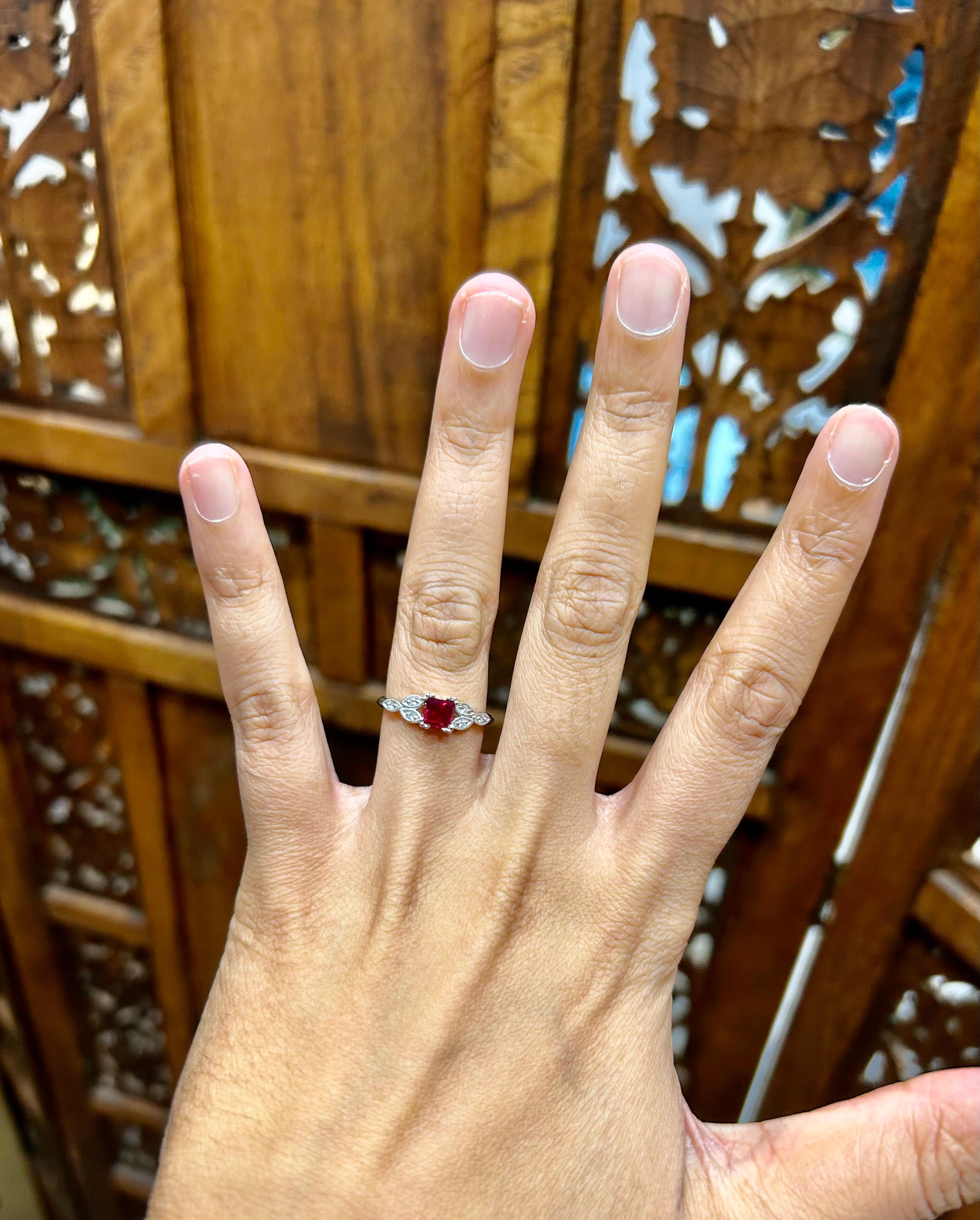 princess cut ruby engagement rings