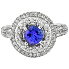 Sunita Nahata Tanzanite 0.787ct. Fancy Ring in 14KWG with White Diamond.