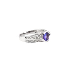 Sunita Nahata Tanzanite 0.70ct. Fancy Ring in 18K White Gold with White Diamond