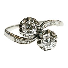 0,0 Karat „You & Me““ Diamant-Verlobungsring aus Platin