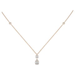 0,7 CTW Diamanten 14K Roségold Moonlight Collection Dual Tropfen Anhänger Halskette