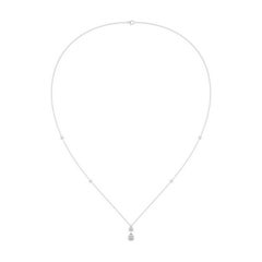 0,7 CTW diamants or blanc 18K Moonlight Collection Dual drop Pendentif Necklace