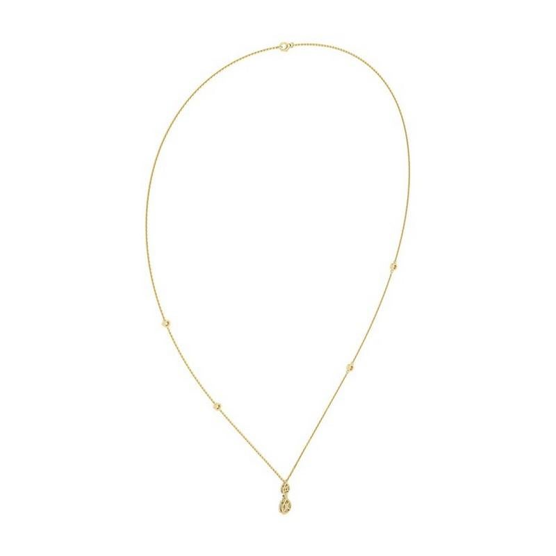 Taille ronde 0,7 CTW diamants or jaune 18K Moonlight Collection Dual drop Pendentif Necklace en vente