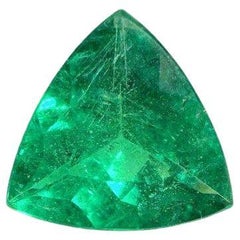 0,70 Carati 6,3x6,5 Smeraldo trilione verde bluastro - Gemma autentica estratta dalla terra