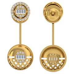 0.70 Carat Baguette Brilliant Cut Diamond Earrings 18 Karat Yellow Gold Jewelry 0.70 Carat Baguette Brilliant Cut Diamond Earrings 18 Karat Yellow Gold Jewelry